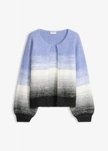 Gruby kardigan z miękkiej mieszanki wełny. Niebieskie kardigany bonprix, z wełny. Za 129,99 zł.