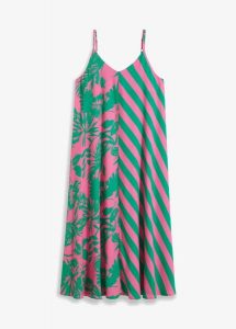 Długa i szeroka sukienka. Czerwone sukienki bonprix, bez wzorów, eleganckie, bez kołnierzyka, bez ramiączek, maxi. Za 147,99 zł.
