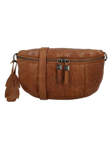 HIDE & STITCHES Skórzana saszetka w kolorze jasnobrązowym - 24 x 13 x 11 cm rozmiar: onesize. Brązowe nerki i saszetki HIDE & STITCHES, bez wzorów, z materiału. Za 173,99 zł.