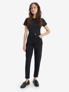 Levi's Dżinsy - Mom fit - w kolorze granatowym rozmiar: W26/L29. Niebieskie jeansy Levi's®, z aplikacjami, z podwyższonym stanem. Za 136,45 zł.