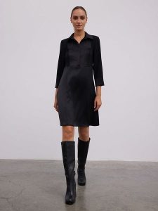 BGN Sukienka w kolorze czarnym rozmiar: 38. Czarne sukienki BGN, na co dzień, bez wzorów, z tkaniny, bez kołnierzyka, bez ramiączek, midi, proste. Za 165,31 zł.