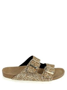 Sunbay Klapki "Trefle" w kolorze złotym rozmiar: 40. Żółte klapki Sunbay, bez wzorów, z otwartym noskiem, bez obcasa. Za 122,67 zł.