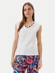Lola Casademunt by Maite Top MS2515021 Biały Regular Fit. Białe topy Lola Casademunt by Maite, xs, bez wzorów, z bawełny, bez kołnierzyka, bez ramiączek. Za 159,99 zł.