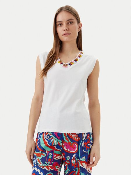 Lola Casademunt by Maite Top MS2515021 Biały Regular Fit. Białe topy Lola Casademunt by Maite, xs, bez wzorów, z bawełny, bez kołnierzyka, bez ramiączek. Za 199,99 zł.