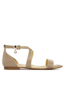 MICHAEL Michael Kors Sandały Alexa Flex Flat 40S6AXFS1D Złoty. Żółte sandały MICHAEL Michael Kors, bez wzorów, ze skóry, bez obcasa, na płaskiej podeszwie, bez zapięcia. Za 589,99 zł.