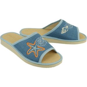 METEOR 052 MUSZELKA niebieski, kapcie damskie. Niebieskie kapcie Meteor, bez wzorów. Za 44,99 zł.