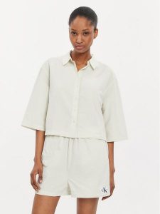 Calvin Klein Jeans Koszula J20J223426 Écru Relaxed Fit. Koszule Calvin Klein Jeans, xl, bez wzorów, z bawełny, bez kołnierzyka, bez ramiączek. Za 379,99 zł.