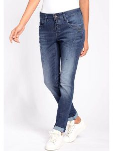 GANG JEANS Dżinsy - Slim fit - w kolorze granatowym rozmiar: W28. Niebieskie jeansy GANG JEANS, z aplikacjami, z jeansu. Za 318,99 zł.