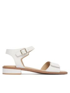 Caprice Sandały 9-28202-44 Biały. Białe sandały Caprice, bez wzorów, ze skóry, bez obcasa, na słupku, bez zapięcia. Za 235,99 zł.