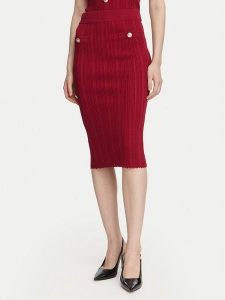 Guess Spódnica ołówkowa W6YD23 Z0974 Bordowy Slim Fit. Czerwone spódnice Guess, xl, z aplikacjami, z syntetyku. Za 434,99 zł.