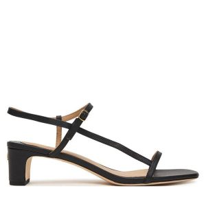 Sandały LAUREN RALPH LAUREN. Czarne sandały Lauren Ralph Lauren, bez wzorów, bez obcasa, na słupku, bez zapięcia. Za 512,99 zł.