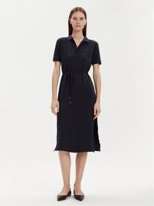 Tommy Hilfiger Sukienka codzienna WW0WW41278 Granatowy Regular Fit. Niebieskie kombinezony TOMMY HILFIGER, na co dzień, xxs, bez wzorów, z bawełny, bez kołnierzyka, bez ramiączek, proste. Za 379,99 zł.
