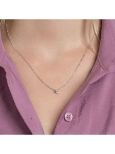 L'atelier précieux Srebrny naszyjnik z cyrkonią - dł. 45 cm rozmiar: onesize. Szare naszyjniki l'Atelier precieux, z cyrkonią, srebrne. Za 108,99 zł.