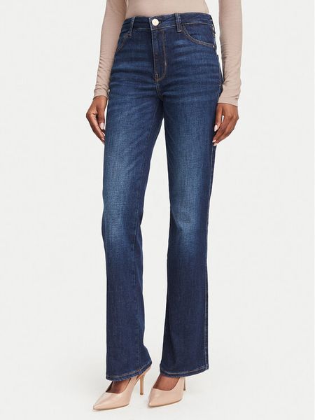 Guess Jeansy W6YA15 D1584 Granatowy Straight Fit. Niebieskie jeansy Guess, z aplikacjami, z bawełny. Za 390,99 zł.