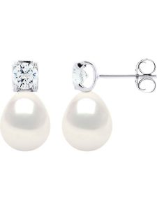 Pearline Srebrne kolczyki-wkrętki z perłami rozmiar: onesize. Białe kolczyki Pearline, z cyrkonią, srebrne. Za 215,95 zł.
