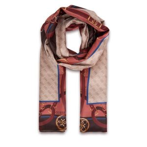 Szal Guess. Brązowe szaliki Guess, z aplikacjami. Za 159,99 zł.