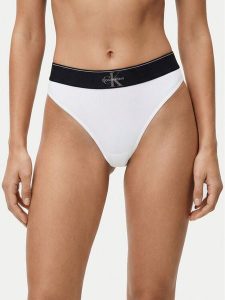 Calvin Klein Underwear Stringi LV00QF8813 Biały. Białe stringi Calvin Klein Underwear, bez wzorów, z syntetyku. Za 89,99 zł.