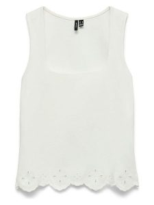 Vero Moda Top w kolorze białym rozmiar: XL. Białe topy Vero Moda, xl, bez wzorów, z bawełny, bez kołnierzyka, bez ramiączek. Za 55,95 zł.