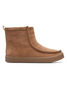 Clarks Skórzane botki "Barleigh Pull" w kolorze jasnobrązowym rozmiar: 41. Brązowe botki Clarks, bez wzorów, z nubiku, bez obcasa, na platformie, bez zapięcia. Za 245,54 zł.