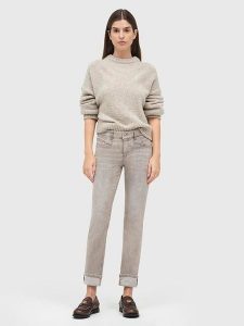 MAC Dżinsy "Rich" - Slim fit - w kolorze beżowym rozmiar: 44/L30. Brązowe jeansy MAC, z aplikacjami, ze skóry. Za 237,17 zł.