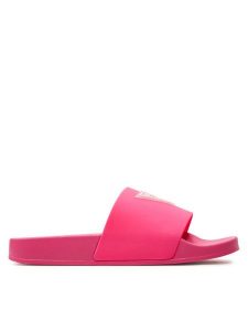 Guess Klapki E3GZ12 BB00F Różowy. Czerwone klapki Guess, z aplikacjami, z tworzywa sztucznego, bez obcasa. Za 139,99 zł.
