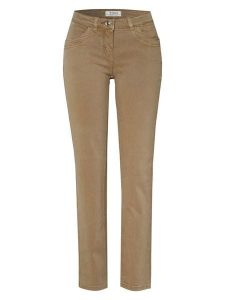 Toni Dżinsy - Regular fit - w kolorze beżowym rozmiar: 44K. Brązowe jeansy Toni, z aplikacjami, ze skóry, z podwyższonym stanem. Za 173,99 zł.