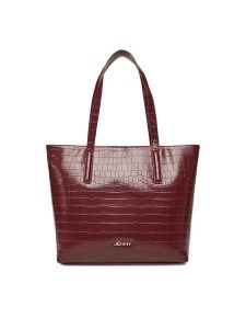 JENNY Torebka C-JEN-L-011-08 Bordowy. Czerwone shopper bag Jenny, bez wzorów, z materiału, bez dodatków. Za 149,99 zł.