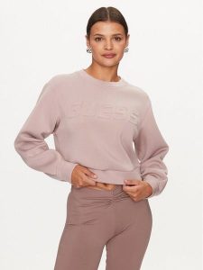 Guess Bluza V3BQ15 K7UW2 Różowy Regular Fit. Czerwone bluzy Guess, xl, z aplikacjami, z wiskozy, bez kaptura. Za 189,99 zł.