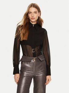 Babylon Koszula ED0492 Czarny Regular Fit. Czarne koszule Babylon, bez wzorów, z syntetyku, bez kołnierzyka, bez ramiączek. Za 469,99 zł.