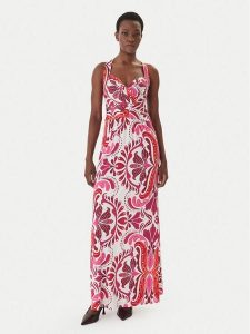 Morgan Sukienka letnia 261-RANNA Różowy Regular Fit. Czerwone kombinezony Morgan, na lato, bez wzorów, z syntetyku, bez kołnierzyka, bez ramiączek. Za 369,99 zł.