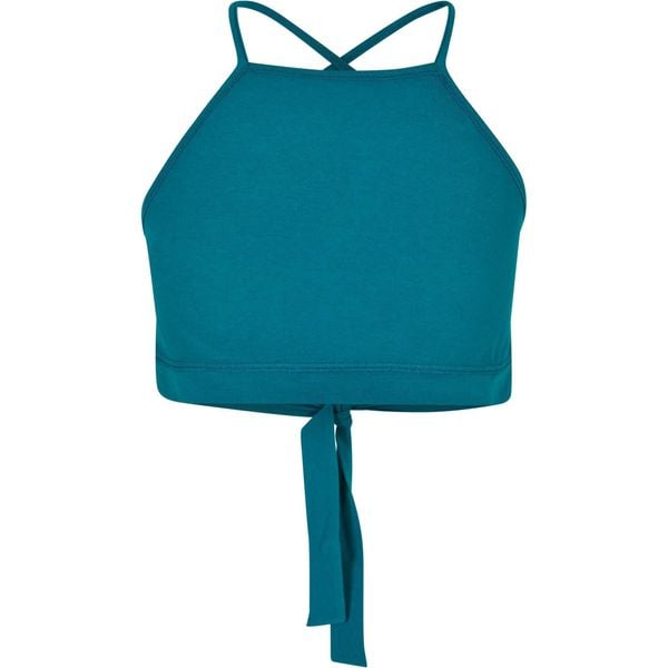 Damski trójkątny tank top Urban Classics. Zielone topy Urban Classics, bez wzorów, sportowe, bez kołnierzyka, bez ramiączek. Za 90,00 zł.