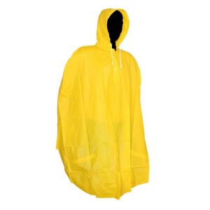 Poncho przeciwdeszczowy z kapturem i pokrowcem z grubego PVC wysokiej jakości P2. Żółte kurtki SELECTION P2R, uniwersalny, bez wzorów, z kapturem. Za 169,50 zł.
