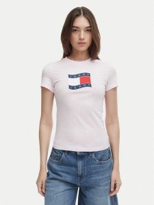 Tommy Jeans T-Shirt DW0DW22781 Różowy Regular Fit. Czerwone t-shirty Tommy Jeans, m, bez wzorów, z bawełny, bez kołnierzyka, bez ramiączek. Za 149,99 zł.