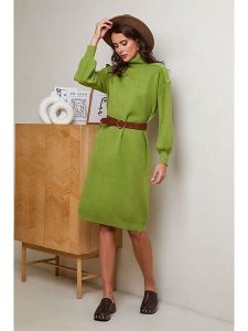 Soft Cashmere Sukienka dzianinowa w kolorze zielonym rozmiar: 34/36. Zielone sukienki Soft Cashmere, na co dzień, bez wzorów, z dzianiny, bez kołnierzyka, bez ramiączek, maxi, proste. Za 104,99 zł.