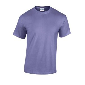 Ciężka Bawełniana Koszulka Unisex Dla Dorosłych. Fioletowe bluzki GILDAN, xl, bez wzorów, z bawełny, sportowe, bez kołnierzyka, bez ramiączek. Za 30,99 zł.