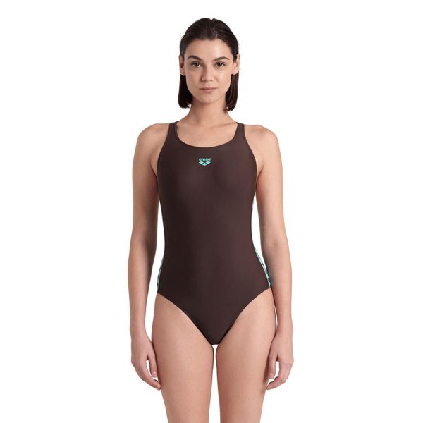 Strój kąpielowy damski jednoczęściowy treningowy na basen Arena Icons. Brązowe stroje jednoczęściowe Arena, bez wzorów. Za 161,98 zł.