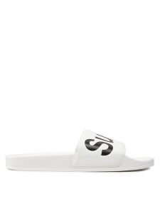 Superga Klapki 1908 Slides Polysoft S111I3W Biały. Białe klapki Superga, bez wzorów, ze skóry, bez obcasa. Za 79,99 zł.