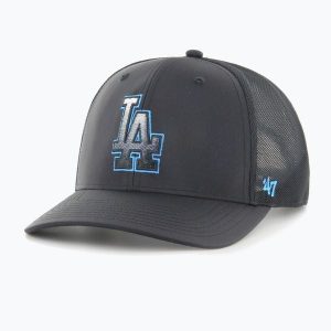 Czapka z daszkiem 47 Brand Los Angeles Dodgers Volcanic Trucker. Czarne czapki 47 Brand, bez wzorów. Za 129,99 zł.