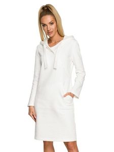 Made of emotion Sukienka w kolorze ecru rozmiar: M. Brązowe sukienki Made Of Emotion, na co dzień, m, bez wzorów, bez kołnierzyka, bez ramiączek, mini, proste. Za 249,17 zł.