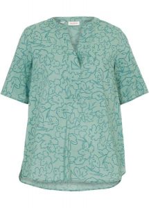 Bluzka tunikowa. Niebieskie bluzki bonprix, bez wzorów, bez kołnierzyka, bez ramiączek. Za 79,99 zł.