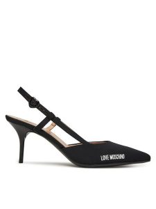 LOVE MOSCHINO Szpilki JA10627G0MIMX000 Czarny. Czarne sandały LOVE MOSCHINO, bez wzorów, z materiału, bez obcasa. Za 669,99 zł.