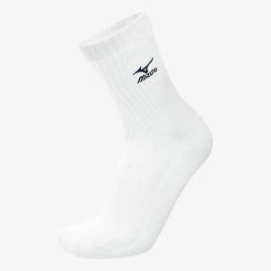 Skarpetki Mizuno Volley Blanc. Białe skarpetki Mizuno, bez wzorów, z bawełny. Za 26,99 zł.