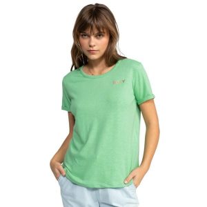 Koszulka dla Kobiety SATURDAZE Zielony. Zielone bluzki Roxy, bez wzorów, z bawełny, bez ramiączek. W wyprzedaży za 45,00 zł.