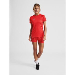 Damska koszulka Hummel hmlCORE XK CORE POLYWOMAN. Czerwone bluzki Hummel, xl, bez wzorów, sportowe, bez kołnierzyka, bez ramiączek. Za 101,50 zł.