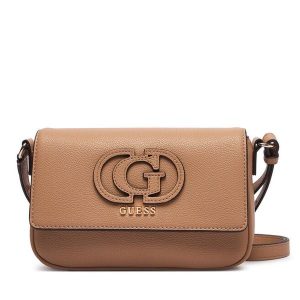 Torebka Guess. Brązowe listonoszki Guess, z aplikacjami, bez dodatków. Za 584,99 zł.