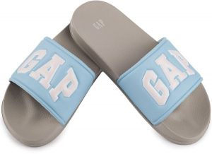 Damskie klapki sportowe miejskie na basen plażę GAP MURPHY. Niebieskie klapki GAP, bez wzorów, z materiału, bez obcasa. Za 79,00 zł.