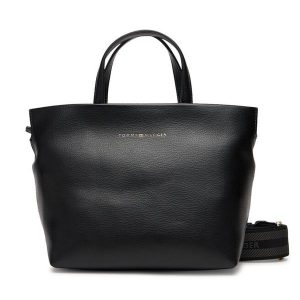 Torebka Tommy Hilfiger. Czarne torebki klasyczne TOMMY HILFIGER, bez wzorów, bez dodatków. Za 459,99 zł.