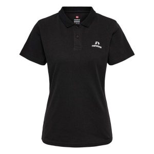 Damska bawełniana koszulka polo Newline Lea. Czarne bluzki Newline, bez wzorów, z bawełny, eleganckie, bez kołnierzyka, bez ramiączek. Za 137,00 zł.