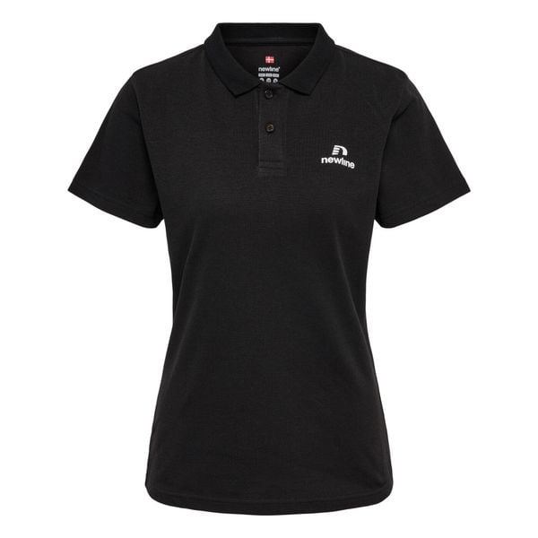 Damska bawełniana koszulka polo Newline Lea. Czarne bluzki Newline, bez wzorów, z bawełny, eleganckie, bez kołnierzyka, bez ramiączek. Za 137,00 zł.