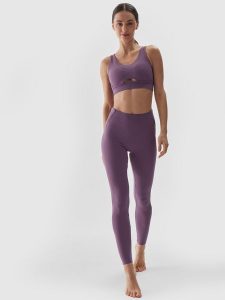 4F Legginsy do jogi z wysokim stanem damskie - fioletowe XL. Fioletowe legginsy 4f, bez wzorów, z dzianiny, z podwyższonym stanem. W wyprzedaży za 79,99 zł.
